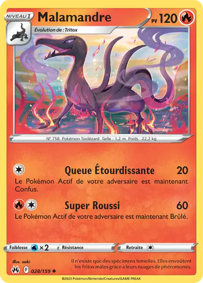 Image de la carte Pokemon Malamandre 028/159
