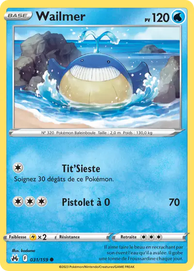 Image de la carte Pokemon Wailmer 031/159