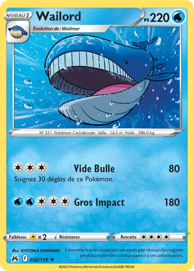 Image de la carte Pokemon Wailord 032/159