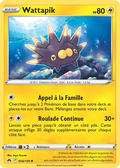 Image de la carte Pokemon Wattapik 056/159