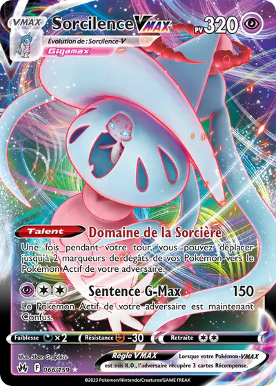 Image de la carte Pokemon Sorcilence VMAX 066/159
