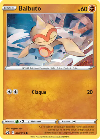 Image de la carte Pokemon Balbuto 070/159