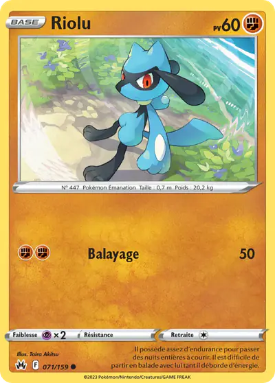 Image de la carte Pokemon Riolu 071/159
