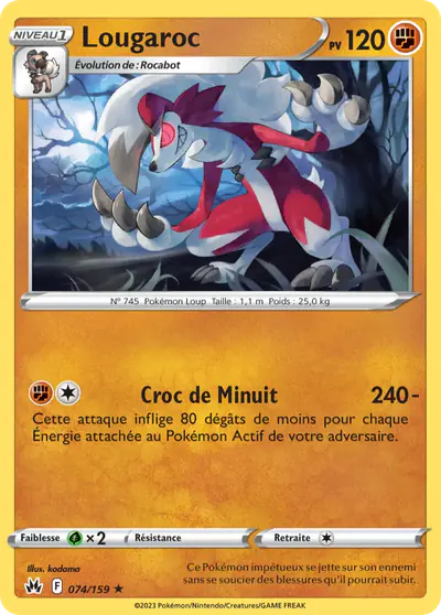 Image de la carte Pokemon Lougaroc 074/159