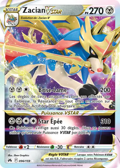 Image de la carte Pokemon Zacian VSTAR 096/159