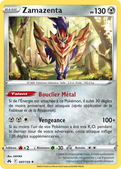 Image de la carte Pokemon Zamazenta 097/159