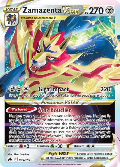 Image de la carte Pokemon Zamazenta VSTAR 099/159