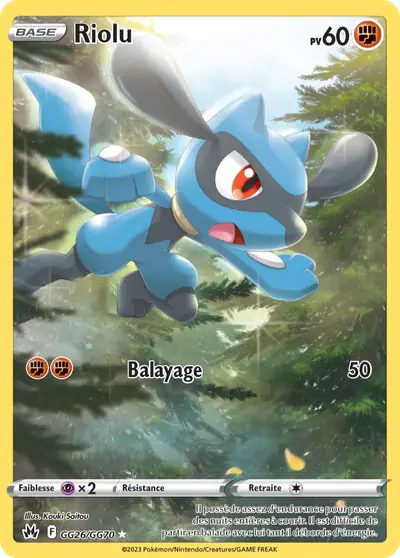 Image de la carte Pokemon Riolu GG26/159