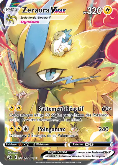 Image de la carte Pokemon Zeraora VMAX GG42/159