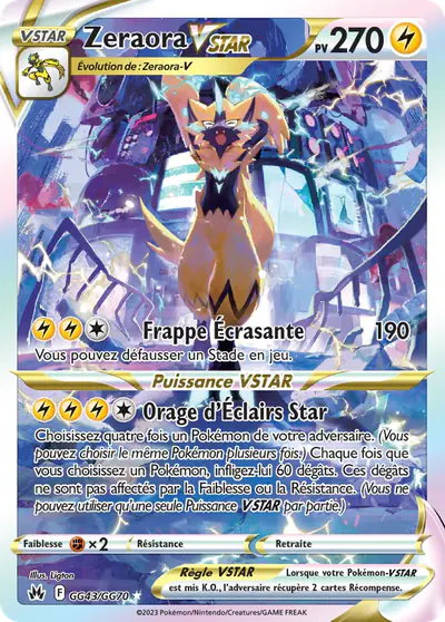 Image de la carte Pokemon Zeraora VSTAR GG43/159