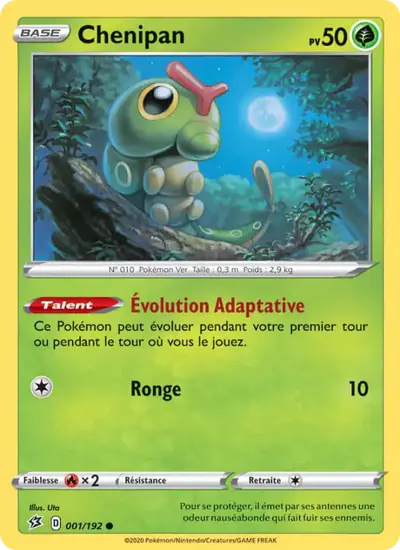 Image de la carte Pokemon Chenipan 001/192