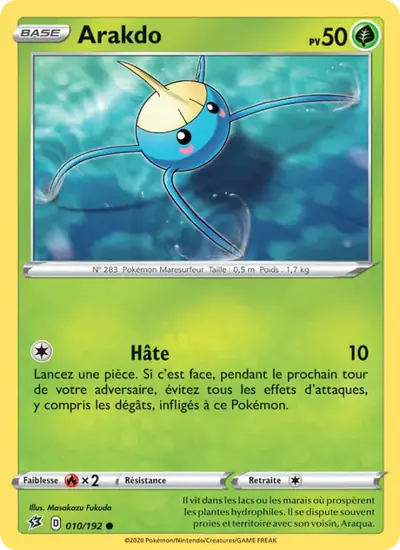 Image de la carte Pokemon Arakdo 010/192