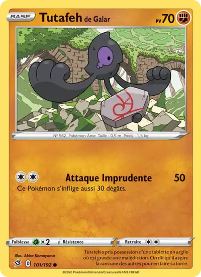 Image de la carte Pokemon Tutafeh de Galar 101/192