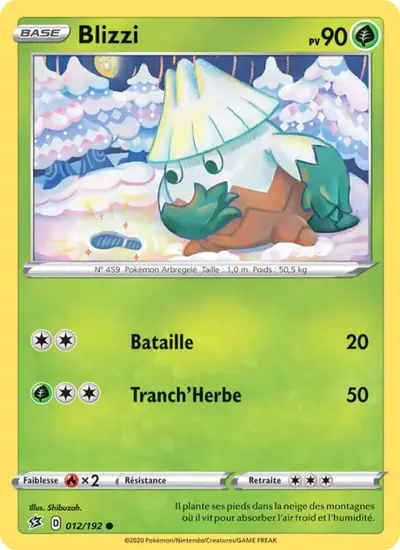 Image de la carte Pokemon Blizzi 012/192
