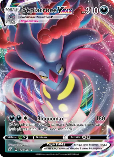 Image de la carte Pokemon Sepiatroce VMAX 122/192