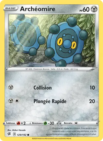 Image de la carte Pokemon Archéomire 129/192