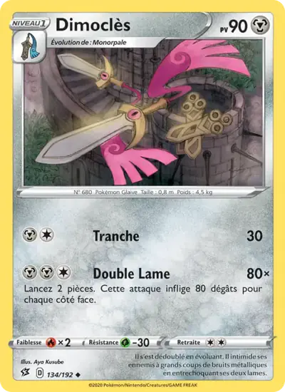 Image de la carte Pokemon Dimoclès 134/192