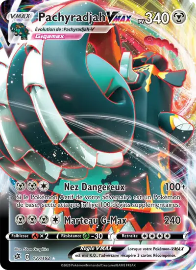 Image de la carte Pokemon Pachyradjah VMAX 137/192