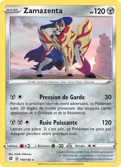 Image de la carte Pokemon Zamazenta 140/192
