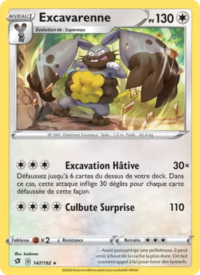 Image de la carte Pokemon Excavarenne 147/192