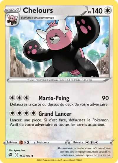 Image de la carte Pokemon Chelours 150/192