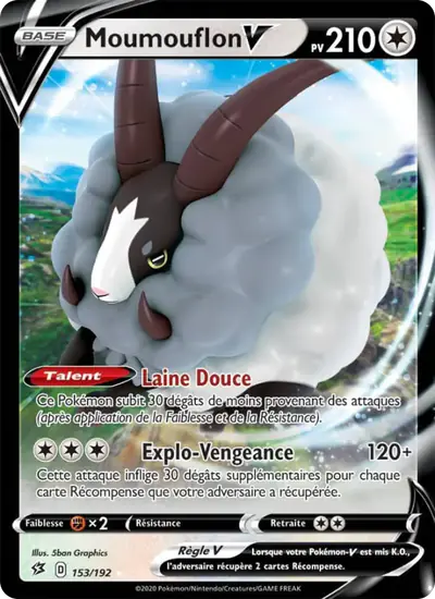 Image de la carte Pokemon Moumouflon V 153/192
