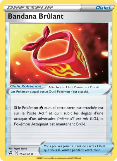 Image de la carte Pokemon Bandana Brûlant 155/192