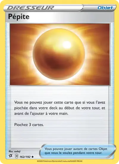 Image de la carte Pokemon Pépite 162/192