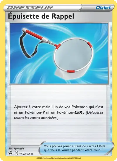 Image de la carte Pokemon Épuisette de Rappel 165/192