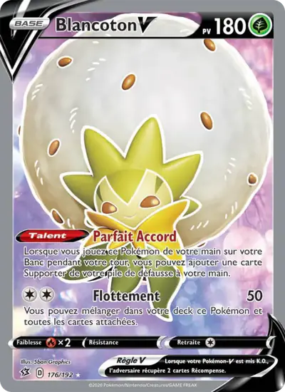 Image de la carte Pokemon Blancoton V 176/192