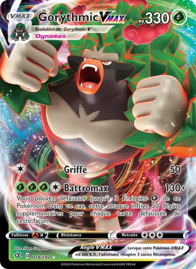 Image de la carte Pokemon Gorythmic VMAX 018/192