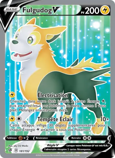 Image de la carte Pokemon Fulgudog V 181/192