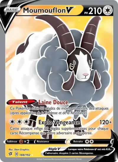 Image de la carte Pokemon Moumouflon V 188/192