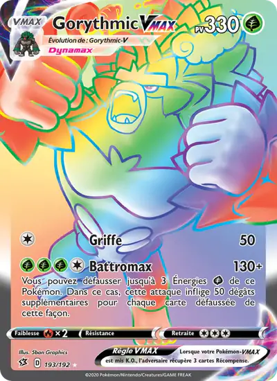 Image de la carte Pokemon Gorythmic VMAX 193/192