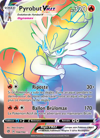 Image de la carte Pokemon Pyrobut VMAX 194/192