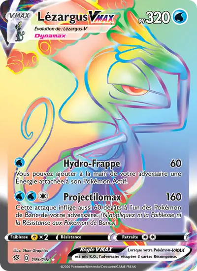 Image de la carte Pokemon Lézargus VMAX 195/192