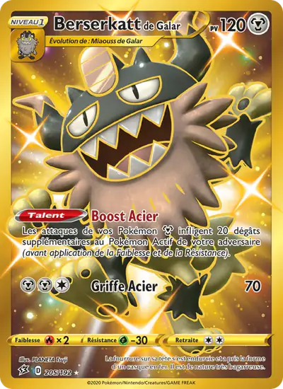 Image de la carte Pokemon Berserkatt de Galar 205/192