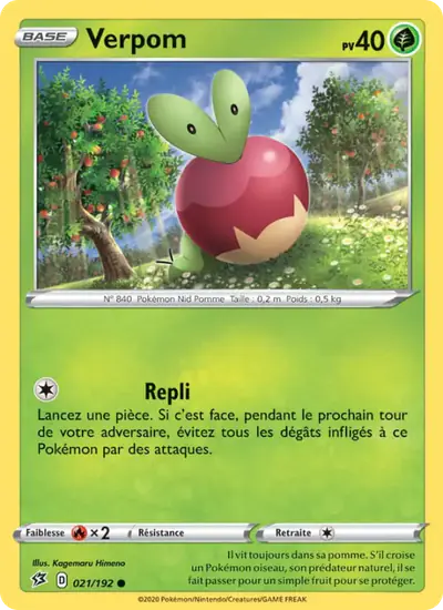 Image de la carte Pokemon Verpom 021/192