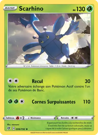 Image de la carte Pokemon Scarhino 006/192