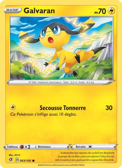 Image de la carte Pokemon Galvaran 063/192