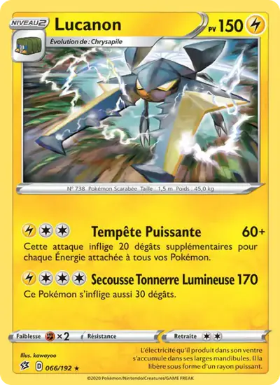 Image de la carte Pokemon Lucanon 066/192