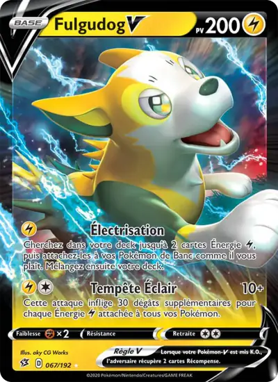 Image de la carte Pokemon Fulgudog V 067/192