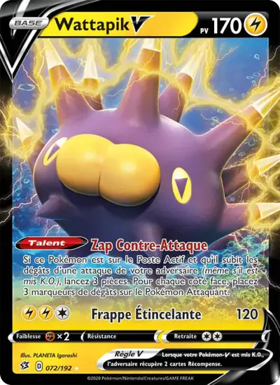 Image de la carte Pokemon Wattapik V 072/192