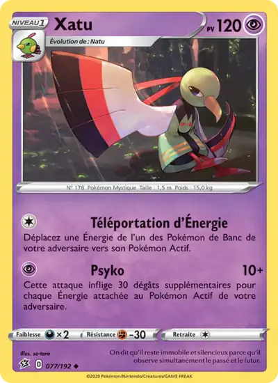 Image de la carte Pokemon Xatu 077/192
