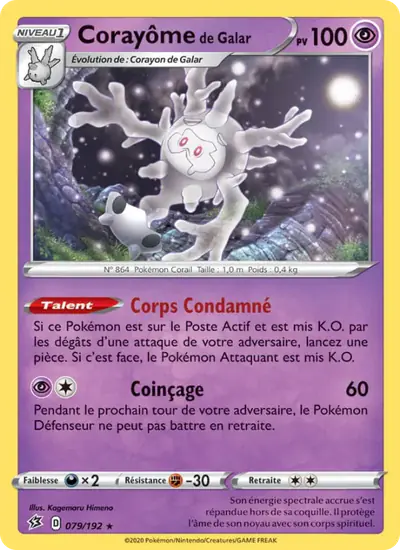 Image de la carte Pokemon Corayôme de Galar 079/192