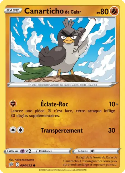 Image de la carte Pokemon Canarticho de Galar 094/192