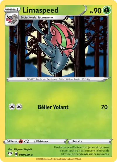 Image de la carte Pokemon Limaspeed 010/189