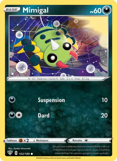 Image de la carte Pokemon Mimigal 102/189