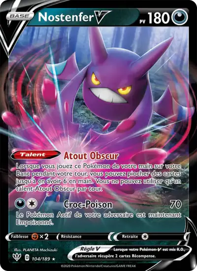 Image de la carte Pokemon Nostenfer V 104/189