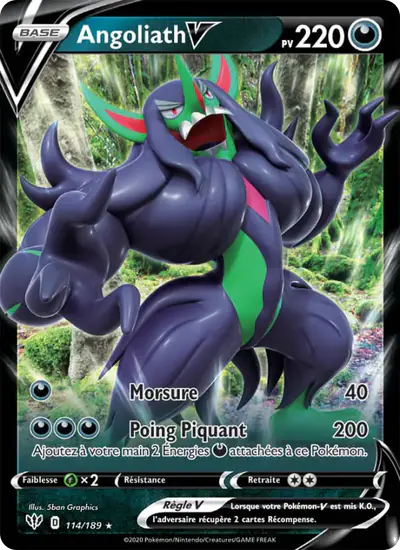 Image de la carte Pokemon Angoliath V 114/189